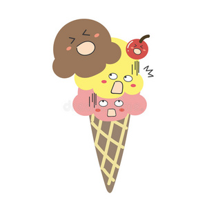 可爱有趣的冰淇淋筒