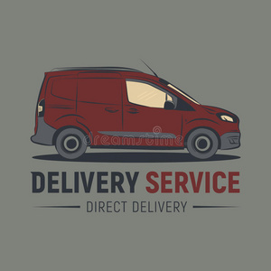 送货服务标志模板。 送货公司的标志。 快车。
