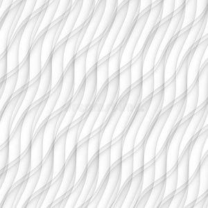 抽象模式无缝。 白色纹理。 波浪波浪状现代几何白色背景。 室内设计墙三维矢量