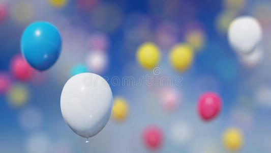 天空中的气球。