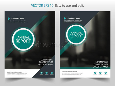 绿色圆圈矢量年报传单小册子传单模板设计，书籍封面布局设计，抽象业务演示
