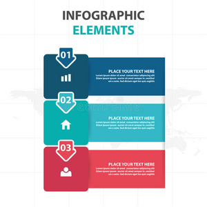 抽象彩色箭头和标签业务信息图形元素，演示模板平面设计矢量插图的网页