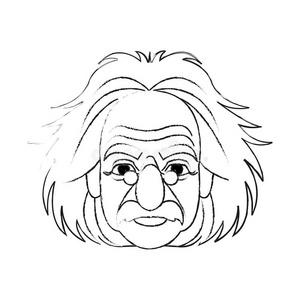 爱因斯坦简笔画简单图片