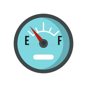 汽车燃料传感器图标,扁平风格照片