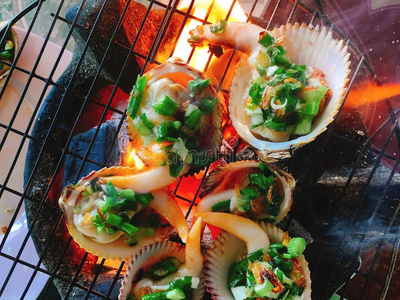 烧烤烧烤贝壳肉图片