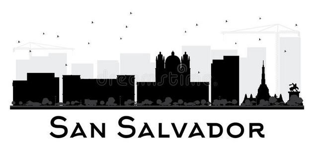 天际线 城市景观 概述 插图 萨尔瓦多 房子 大都市 建筑学