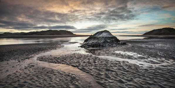 储备 自然 早晨 沙丘 海滩 苏格兰 海岸线 风景 美女