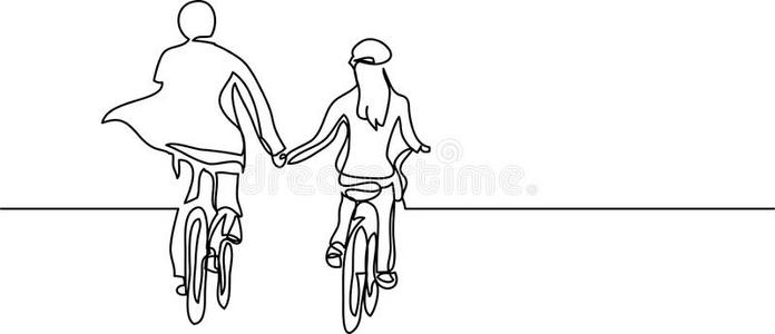自行车带人简笔画图片