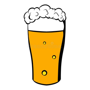 一杯啤酒图标，图标卡通