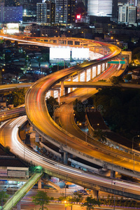 横断 曼谷 地标 接合 亚洲 傍晚 天线 立交桥 公路 城市景观