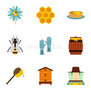 养蜂人 要素 农场 细胞 偶像 框架 蜂巢 蜂蜜 养蜂 插图