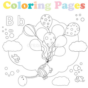 儿童着色页面，字母表集，字母
