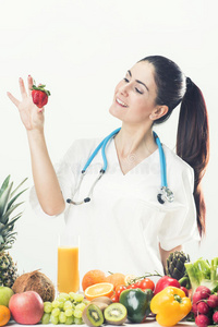 专业知识 医生 水果 笑脸 医学 测量 饮食 照顾 记录