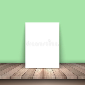 木桌上的空白图片