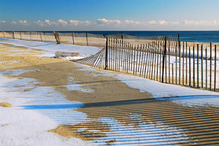 沿着 泽西岛 美国人 风景 地标 海岸 吸引力 海滩 寒冷的