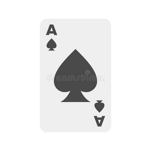 黑色的背景上孤立四黑桃纸牌,黑色的背景上孤立扑克牌矢量符号