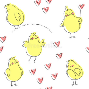 插图 复活节 动物 农场 绘画 小鸡 宝贝 雏鸟 假日 卡通