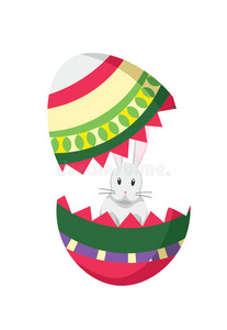 复活节兔子带鸡蛋。