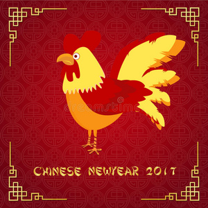 中国新年背景与金色框架