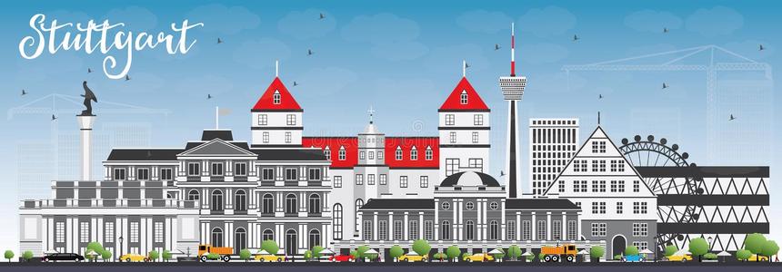 德国 插图 房子 目的地 天际线 概述 大都市 市中心 建筑学