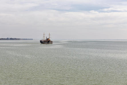 地平线 海岸 假日 巴拉顿 桅杆 港口 复古的 古老的 匈牙利