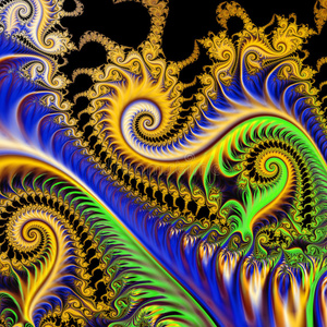 五颜六色的卷发. 神经网络.照片