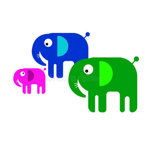 大象动物插图，哺乳动物，野生可爱的野生动物