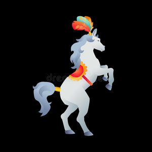 梯度马用后腿站立照片