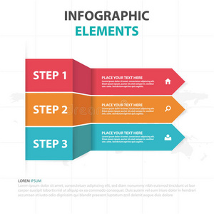抽象彩色箭头标签业务信息图形元素，演示模板平面设计矢量插图用于网页设计