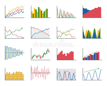 业务数据图分析元素条形图图和平面图标信息图形设计孤立的表示