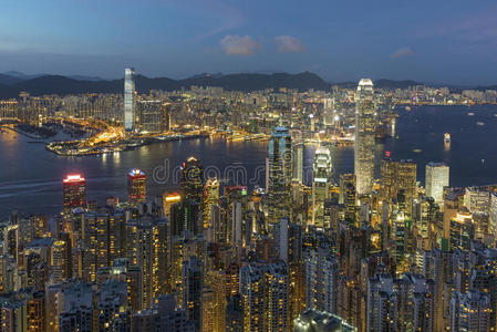 香港 风景 亚洲 建筑学 大都市 港湾 天线 全景图 全景