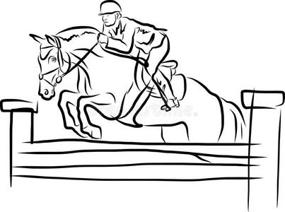 骑马的简笔画简单图片
