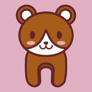 可爱的女孩偶像单色画抽象的背景和圆形的框架和漂亮的animal动物卡通