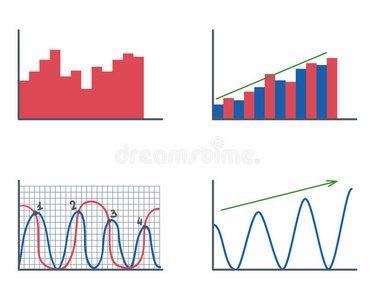 业务数据图分析元素条形图图和平面图标信息图形设计孤立的表示