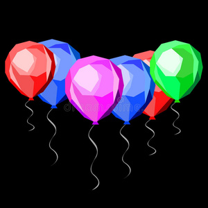 庆祝派对装饰气球矢量插图生日航空假日快乐