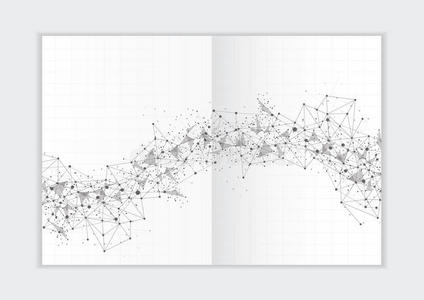 摘要背景年报模板，几何三角形设计业务手册封面