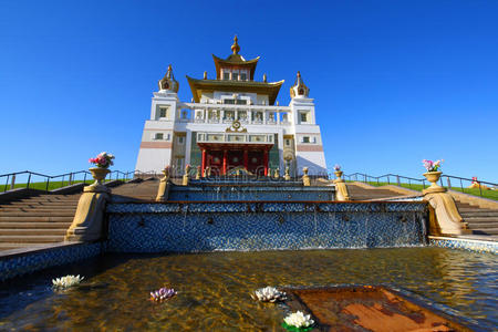 伊丽斯塔佛教temple.elista.kalmykia.俄罗斯.照片