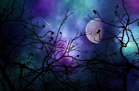 七夕夜空图片 七夕夜空素材 七夕夜空插画 摄图新视界