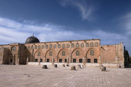 阿克萨清真寺-耶路撒冷-以色列以色列耶路撒冷圣殿山奥马尔清真寺后景