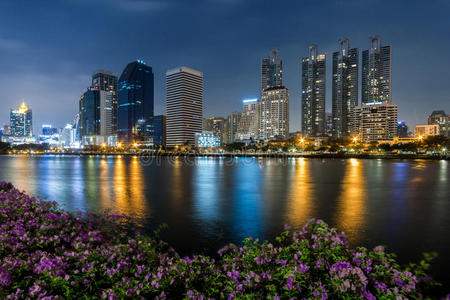 天际线 风景 城市景观 曼谷 泰国 商业 反射 城市 摩天大楼