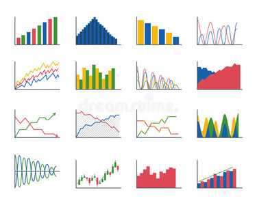 业务数据图分析元素条形图图和平面图标信息图形设计孤立的表示