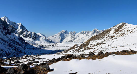 营地 冰瀑 登山 地区 徒步旅行 攀登 昆布 全景图 珠穆朗玛峰