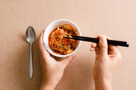 烹饪 食物 烹调 发酵 甘蓝 勺子 韩国人 饮食 胡椒粉