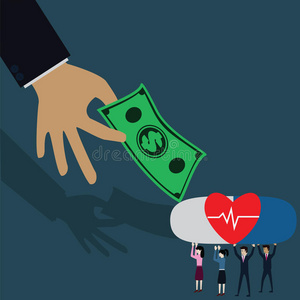 金钱和工人之间的交换`生命,健康-插图照片