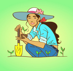 年轻女子园艺图片