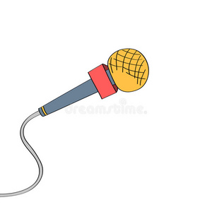 手绘卡通风格麦克风照片