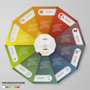 摘要10个步骤infographis元素.矢量插图。