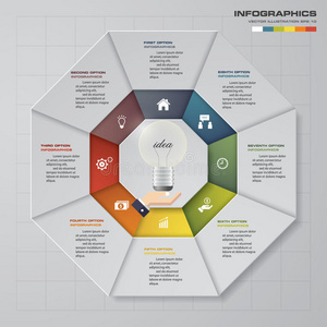 摘要10个步骤infographis元素.矢量插图。