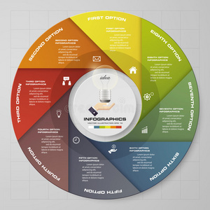 摘要8步infographis元素