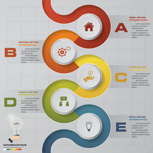 摘要5步infographis元素